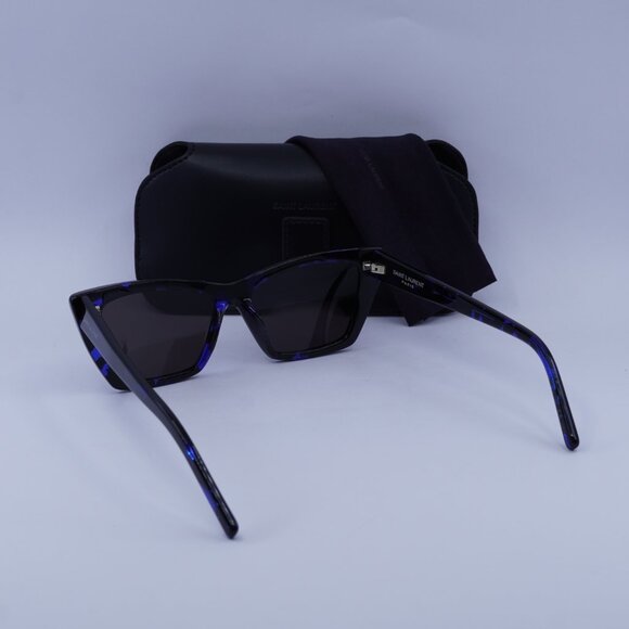 Saint Laurent SL 276 MICA 009 Sunglasses - Blue Havana/Black